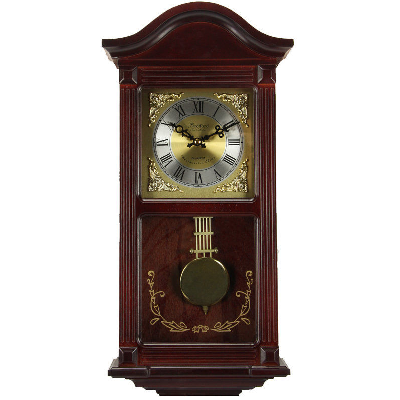 Astoria Grand Mahogany Cherry Oak Wall Clock & Reviews Wayfair